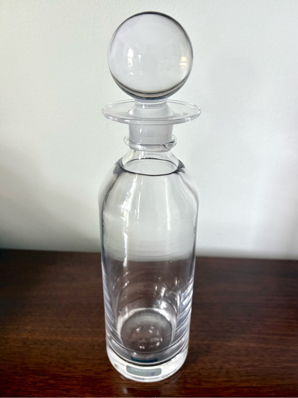 Simon Pearce Clear Glass Apothecary Decanter with Round Stopper NEW
